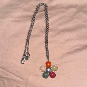 Marc By Marc Jacobs Multicolor Flower Necklace Badge Holder